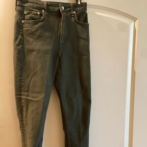 Levis Rag & Bone jeans army greencolor stretch 5 pocket zip fly button closure